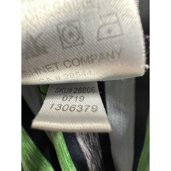 FootJoy Cowboys Golf Club Polo Shirt Mens Medium Blue Green Stripe Golf Stretch - Picture 7 of 11